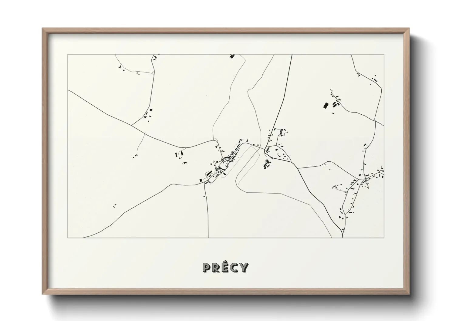 Une affiche de carte sur Précy