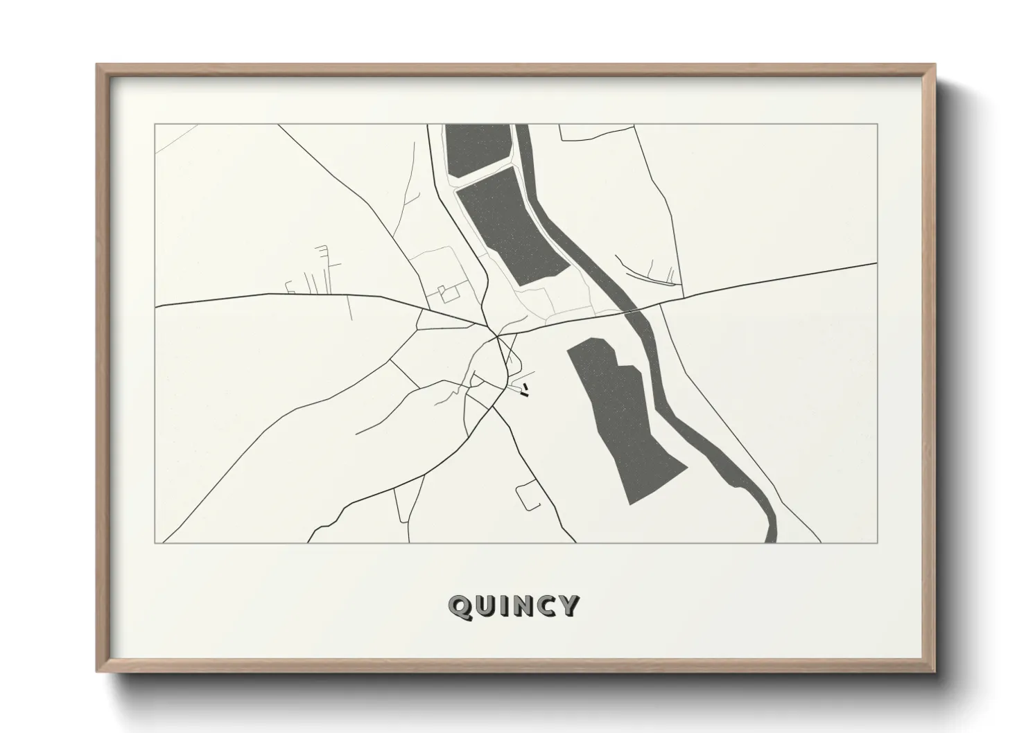 Une affiche de carte sur Quincy