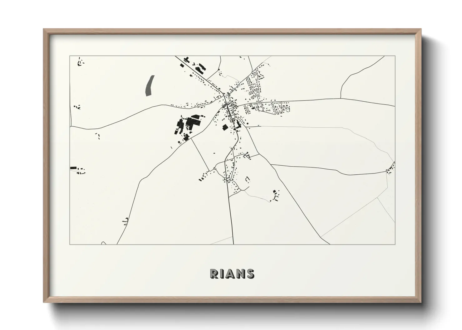 Une affiche de carte sur Rians
