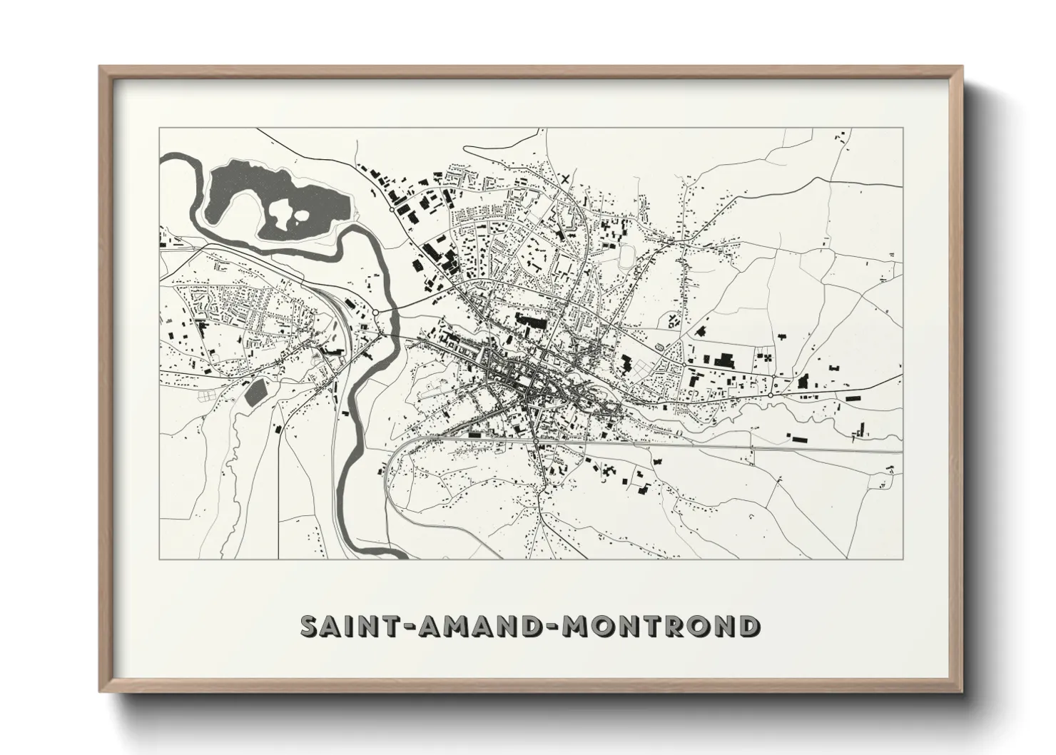 Une affiche de carte sur Saint-Amand-Montrond