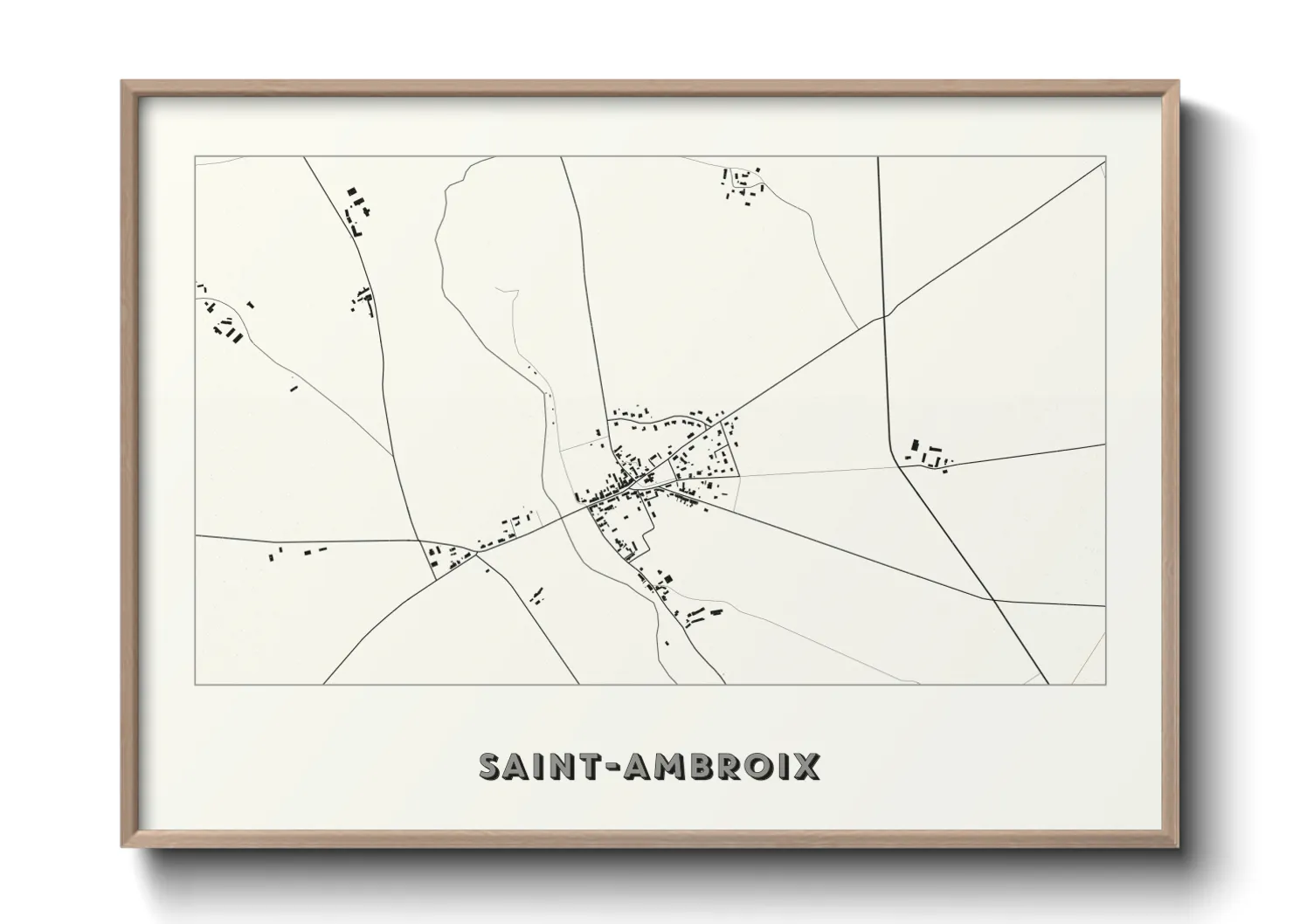 Une affiche de carte sur Saint-Ambroix