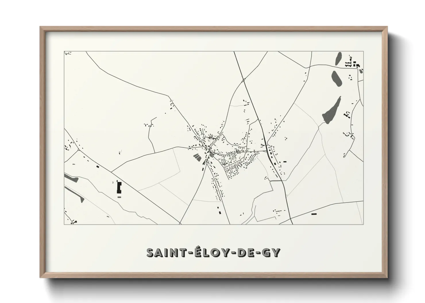Une affiche de carte sur Saint-Éloy-de-Gy