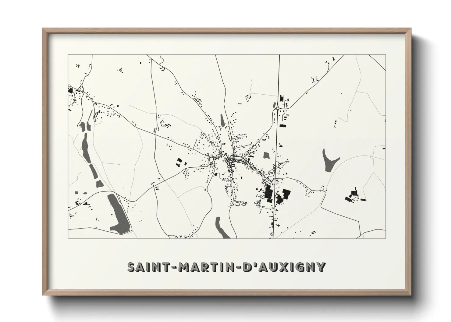 Une affiche de carte sur Saint-Martin-d'Auxigny