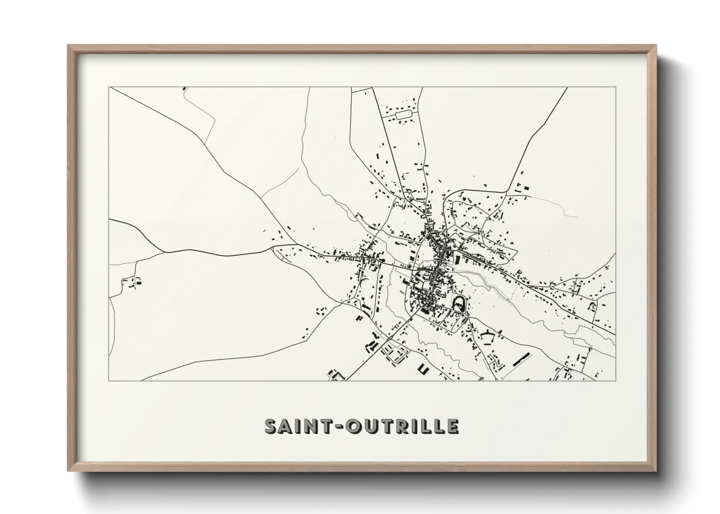 Une affiche de carte sur Saint-Outrille