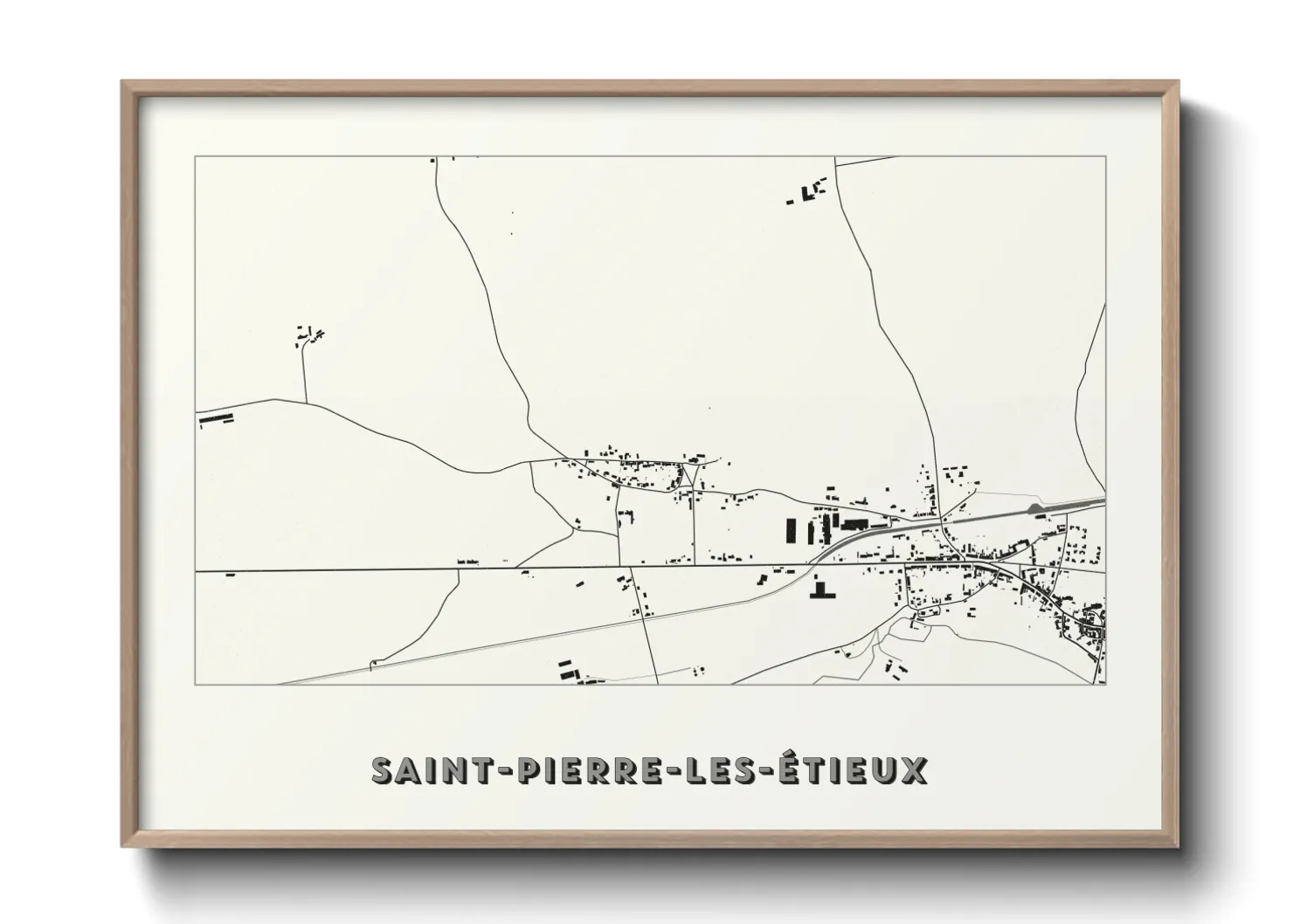 Une affiche de carte sur Saint-Pierre-les-Étieux