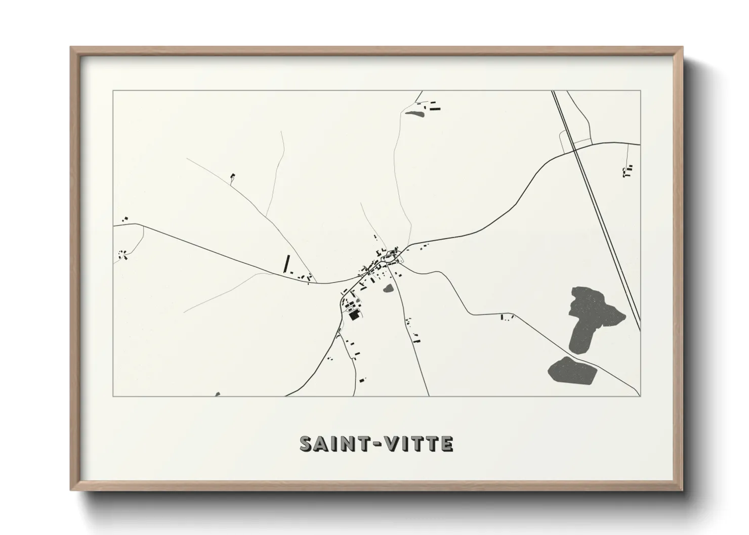 Une affiche de carte sur Saint-Vitte