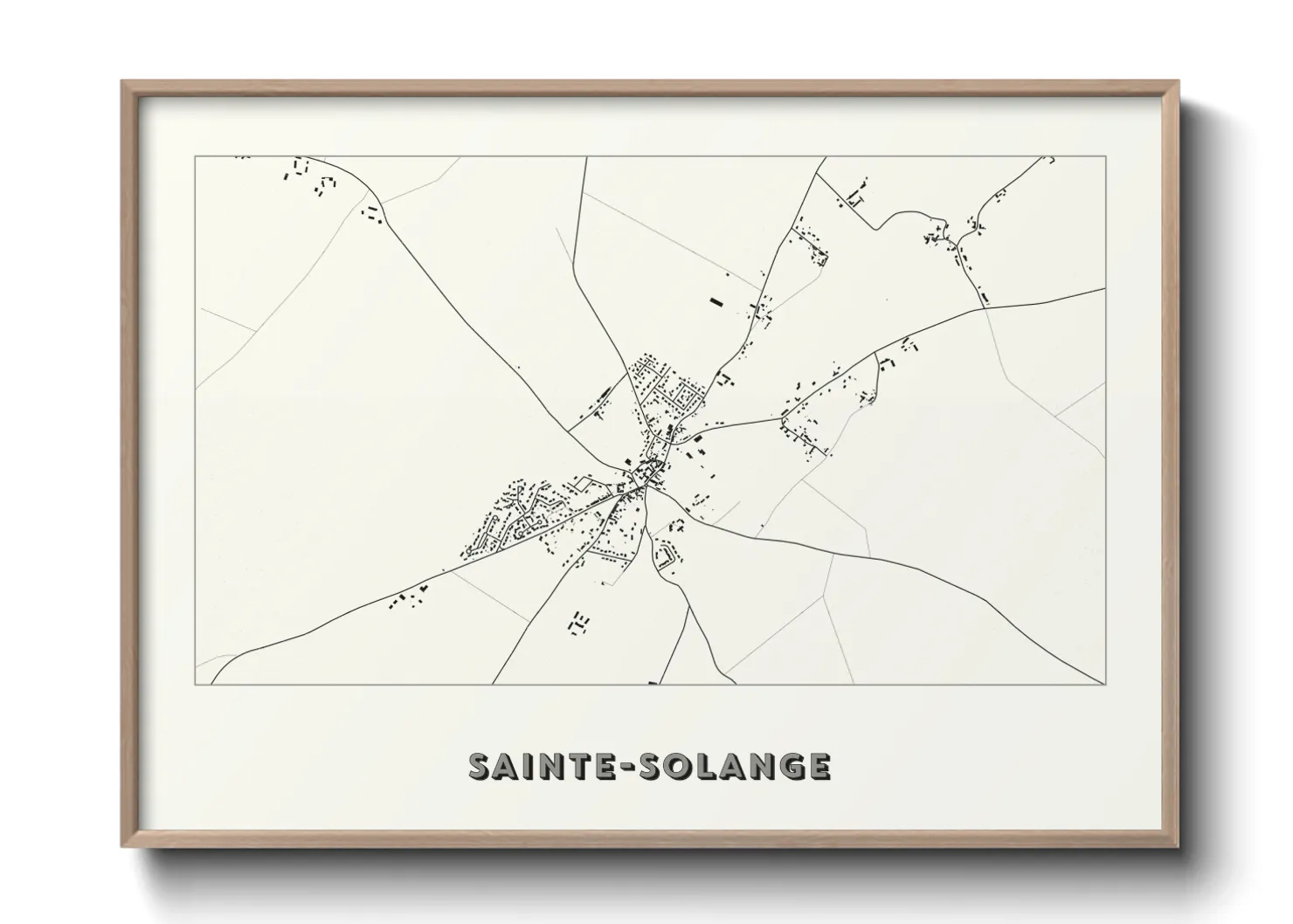 Une affiche de carte sur Sainte-Solange