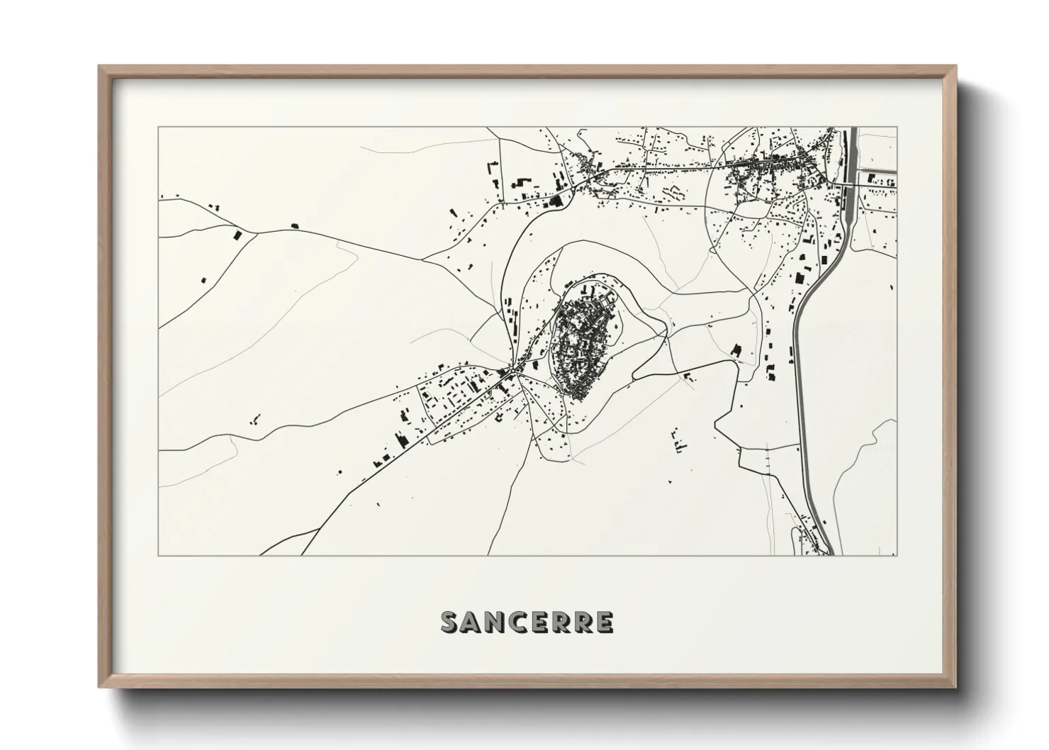 Une affiche de carte sur Sancerre