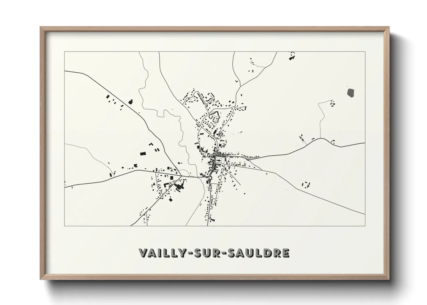 Une affiche de carte sur Vailly-sur-Sauldre