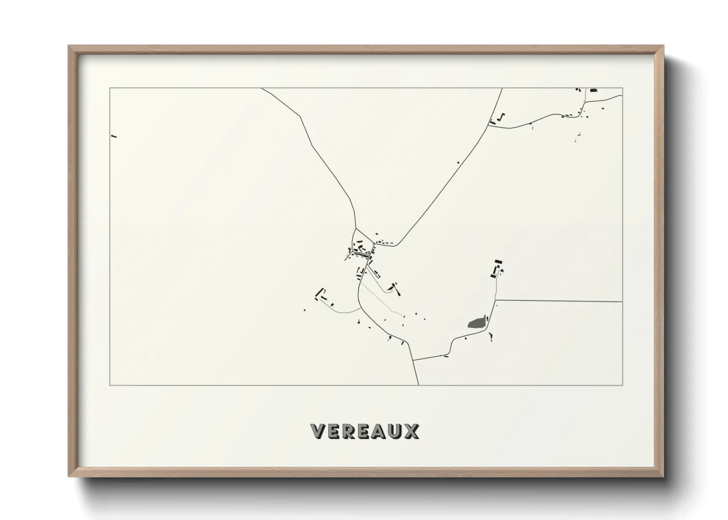 Une affiche de carte sur Vereaux