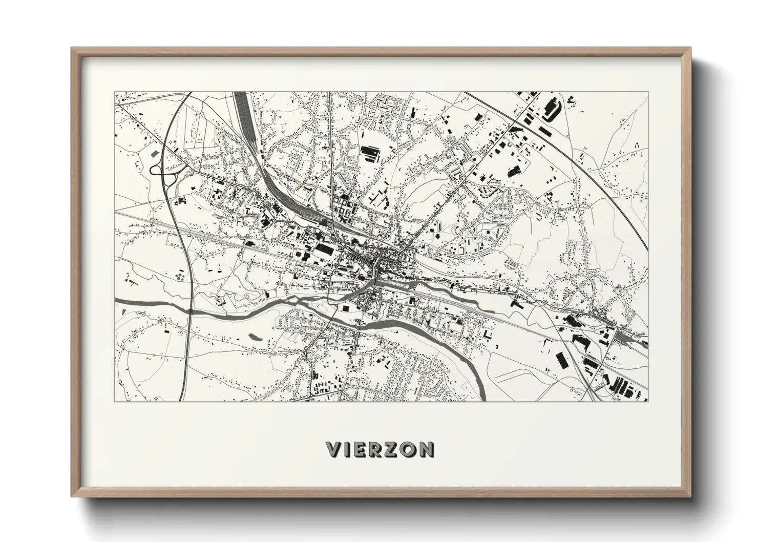 Une affiche de carte sur Vierzon