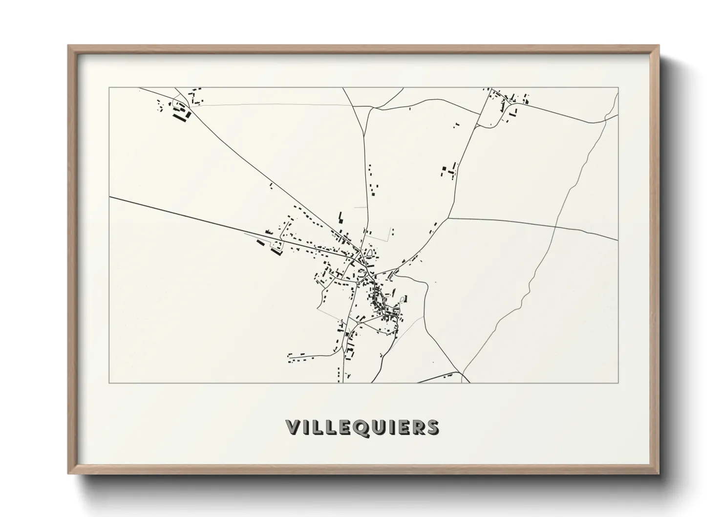 Une affiche de carte sur Villequiers
