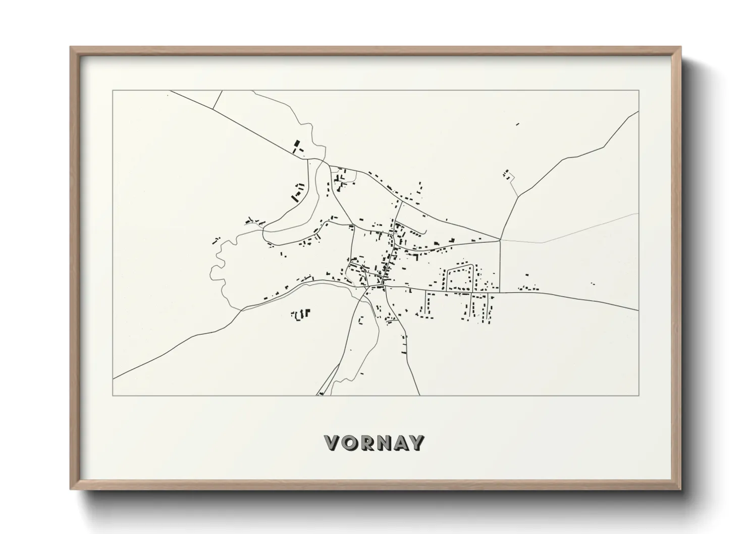 Une affiche de carte sur Vornay