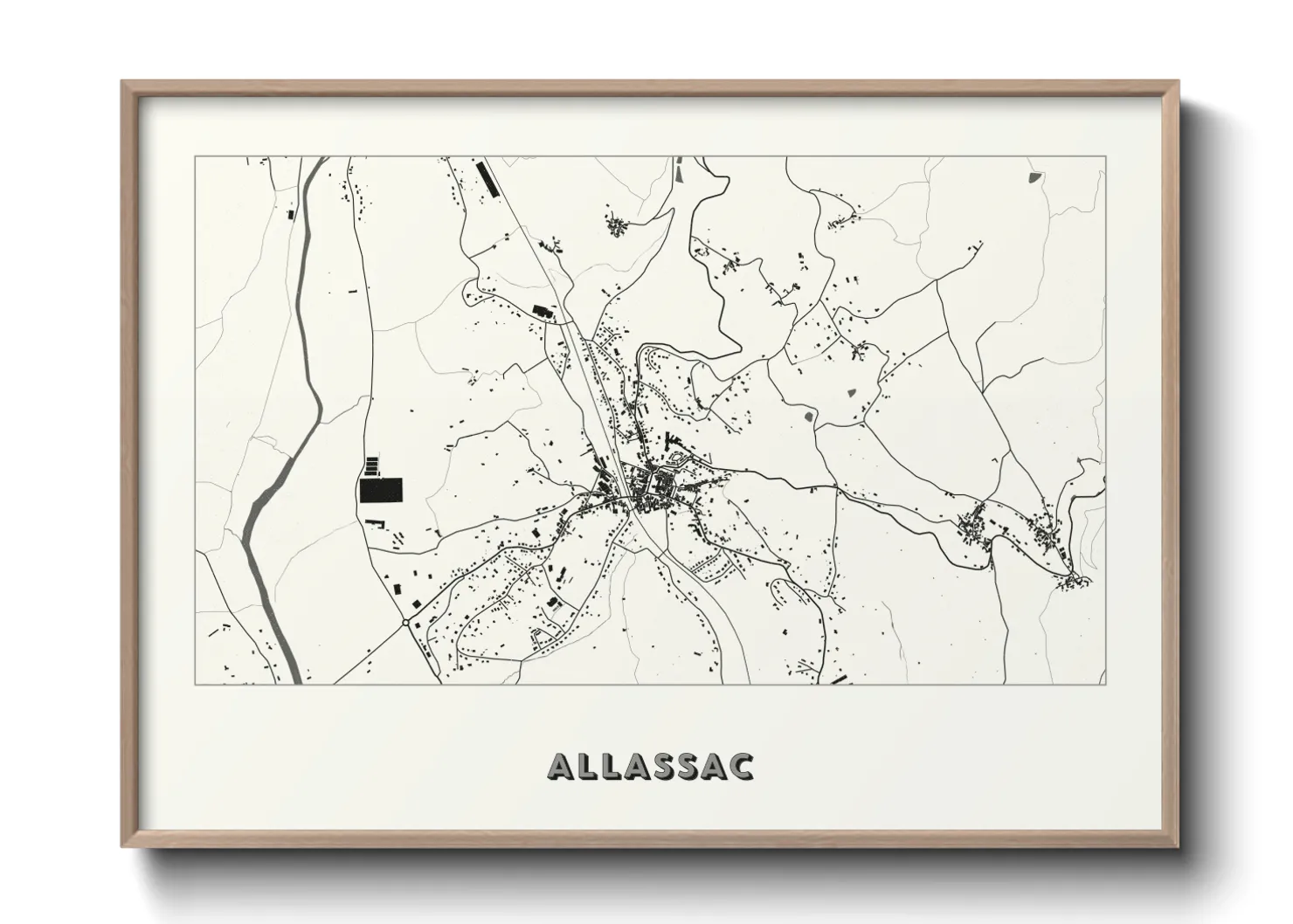 Une affiche de carte sur Allassac