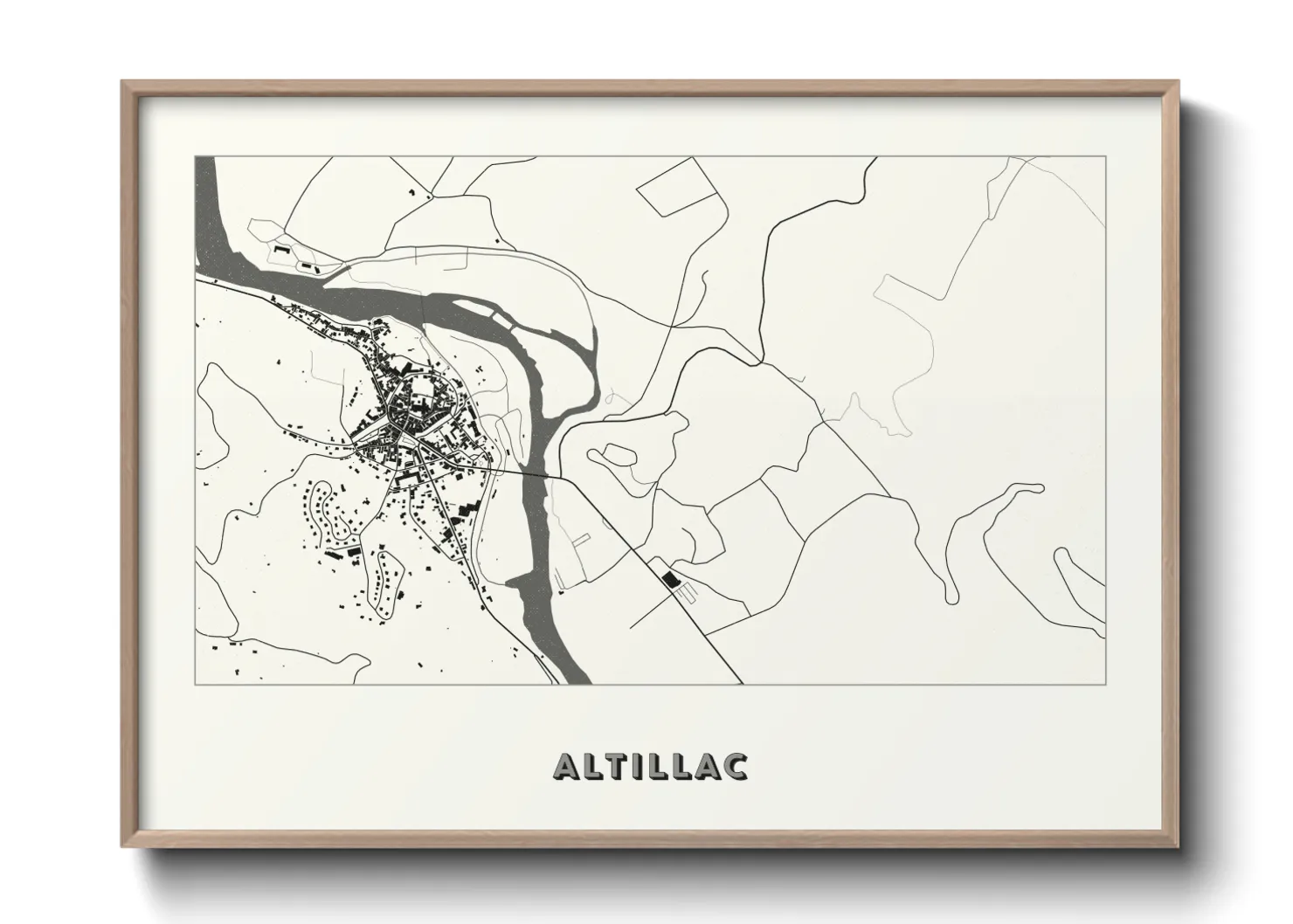 Une affiche de carte sur Altillac