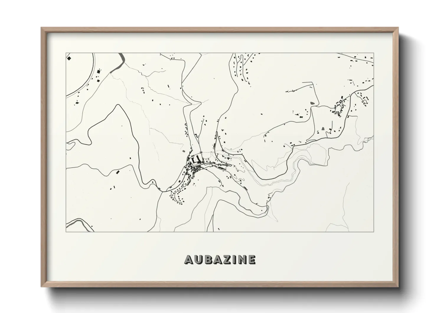 Une affiche de carte sur Aubazine