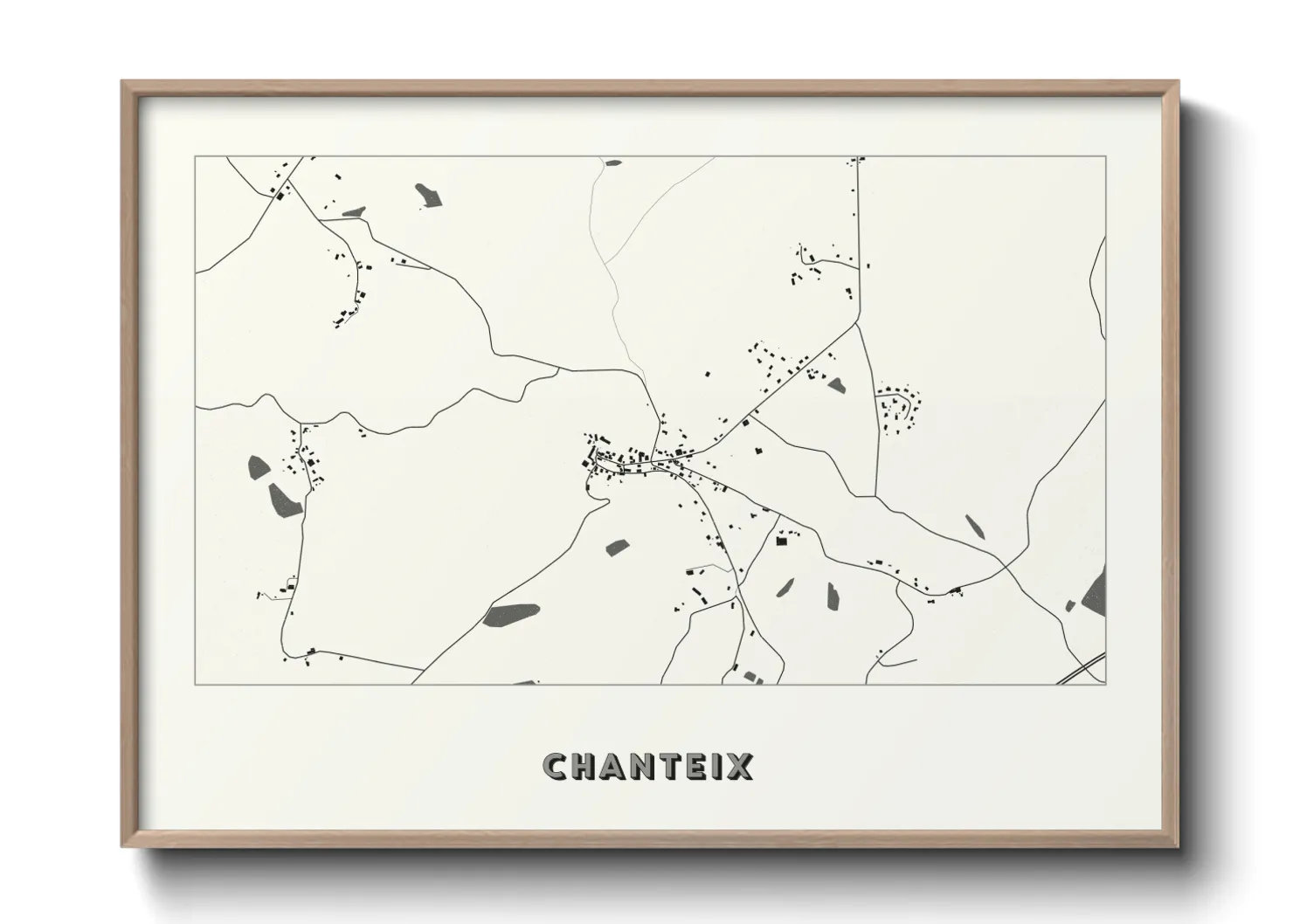 Une affiche de carte sur Chanteix