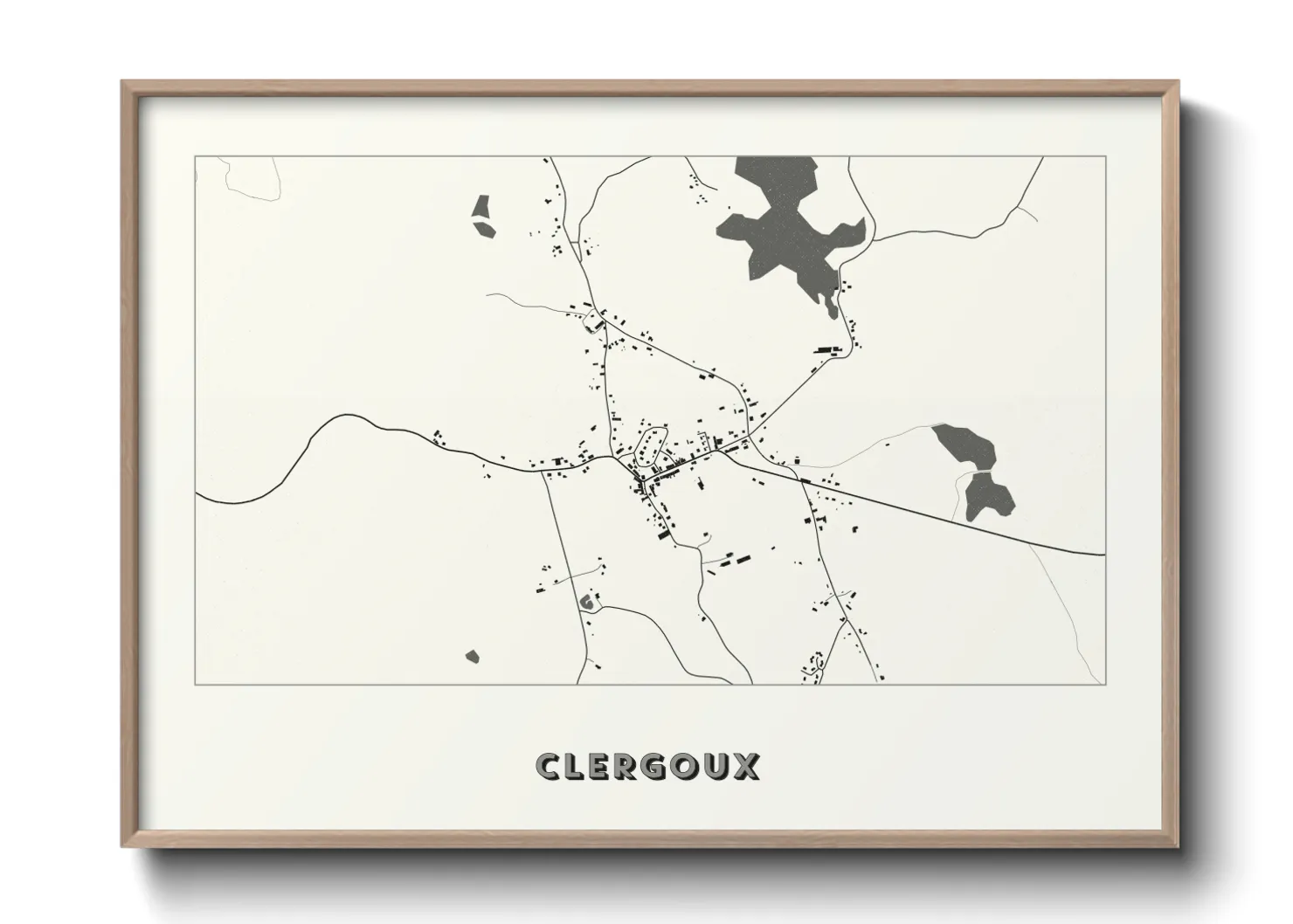 Une affiche de carte sur Clergoux