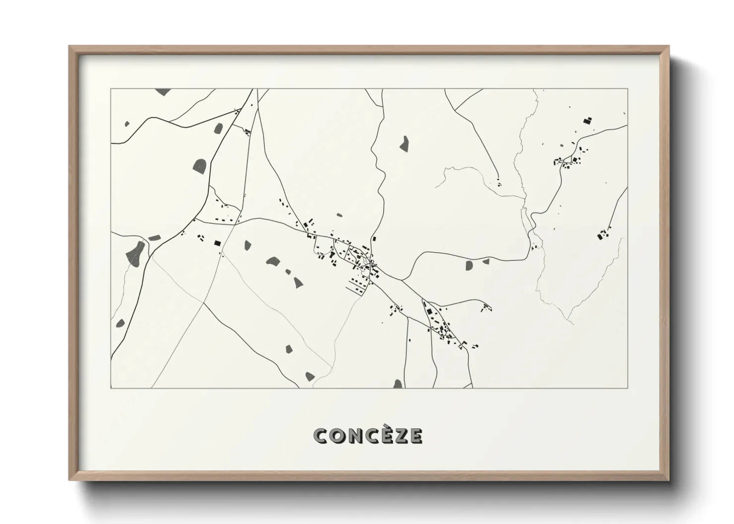 Une affiche de carte sur Concèze