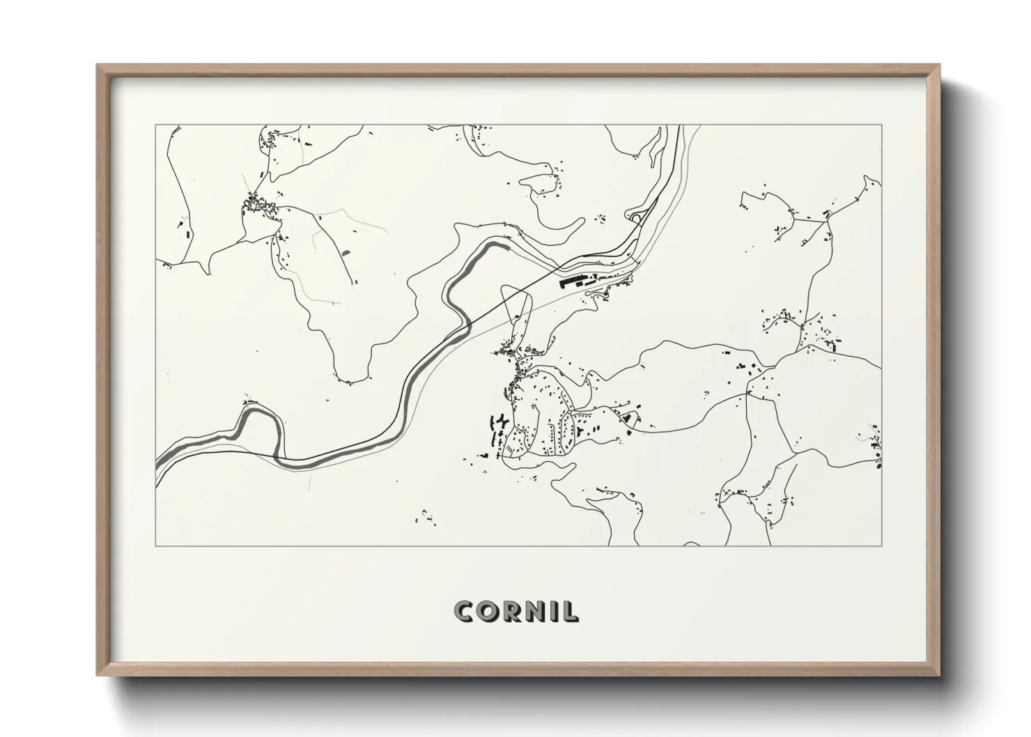 Une affiche de carte sur Cornil