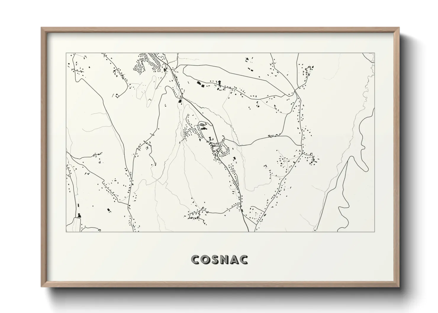 Une affiche de carte sur Cosnac