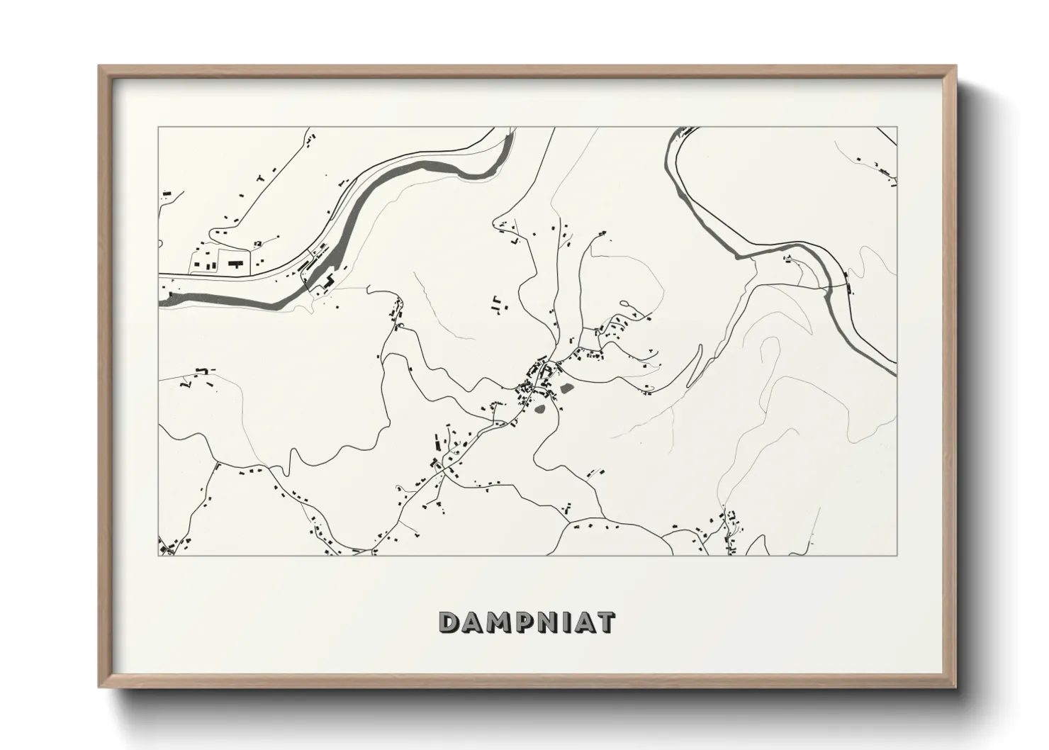 Une affiche de carte sur Dampniat