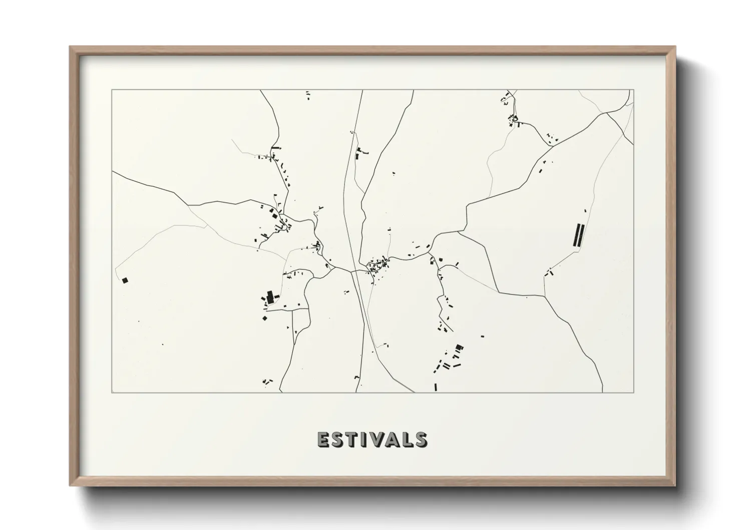 Une affiche de carte sur Estivals