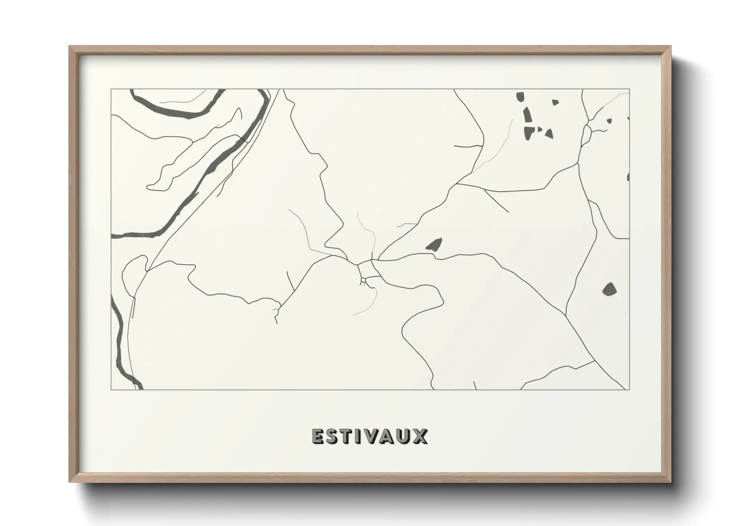 Une affiche de carte sur Estivaux