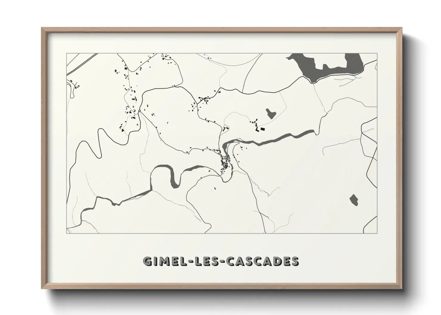 Une affiche de carte sur Gimel-les-Cascades