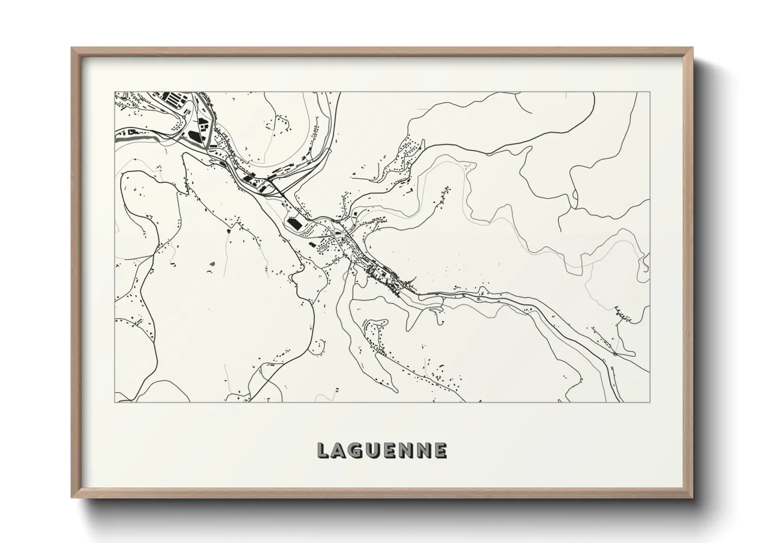 Une affiche de carte sur Laguenne