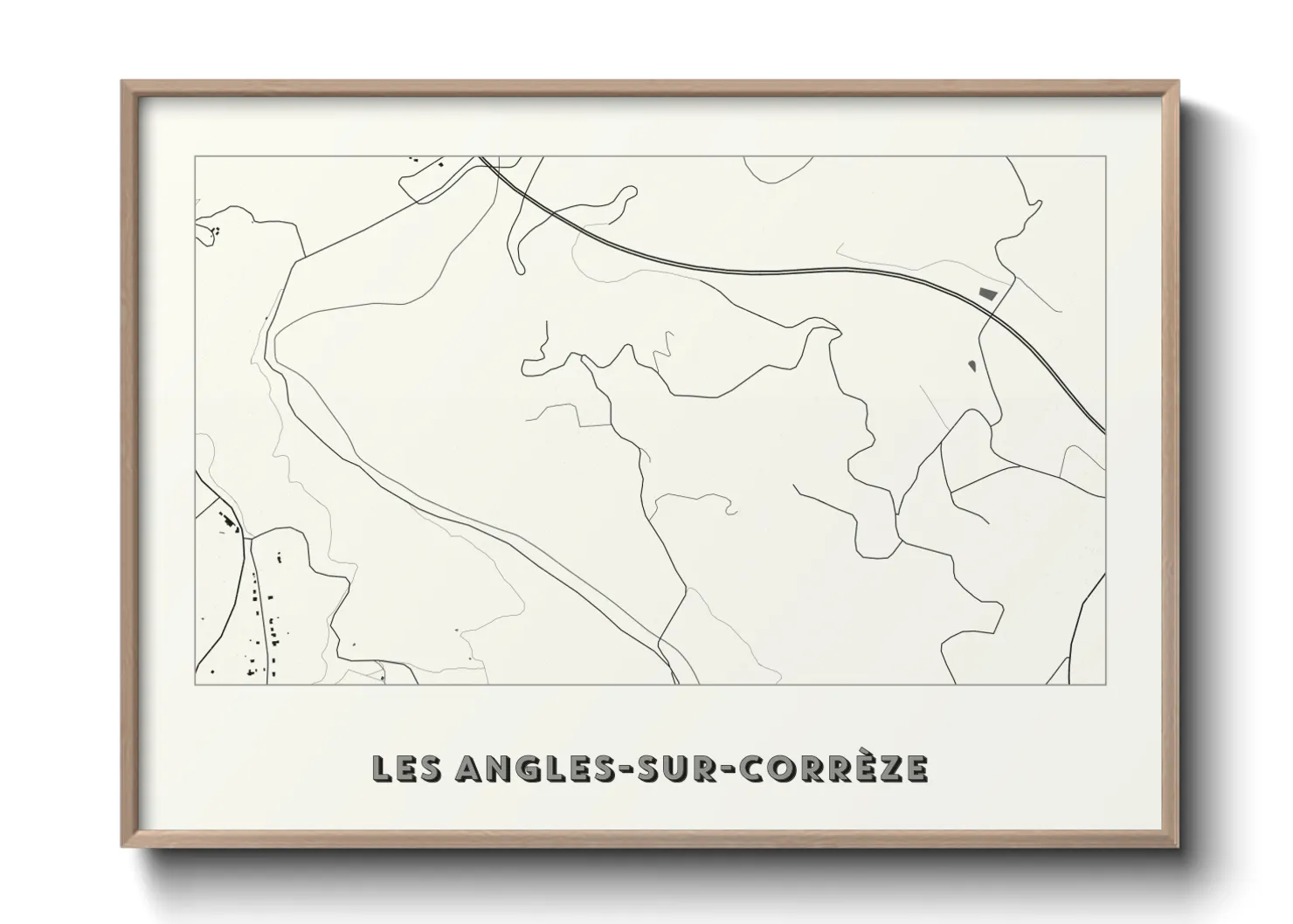 Une affiche de carte sur Les Angles-sur-Corrèze