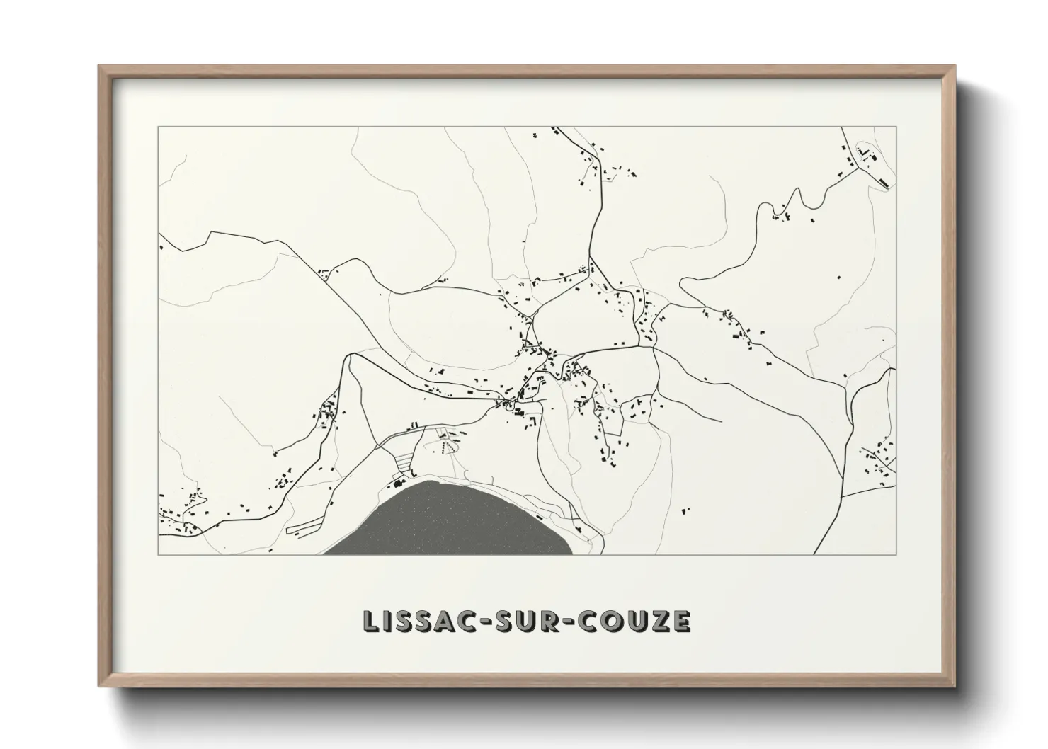 Une affiche de carte sur Lissac-sur-Couze