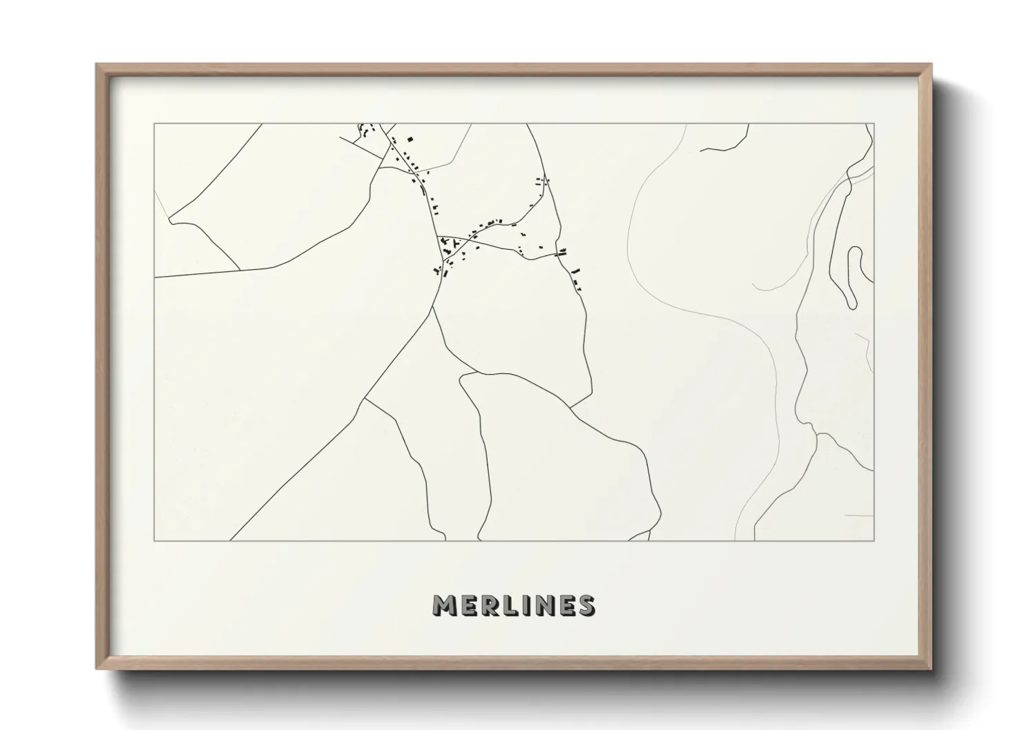 Une affiche de carte sur Merlines