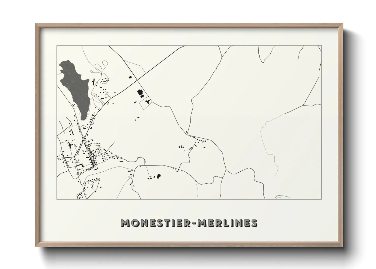 Une affiche de carte sur Monestier-Merlines