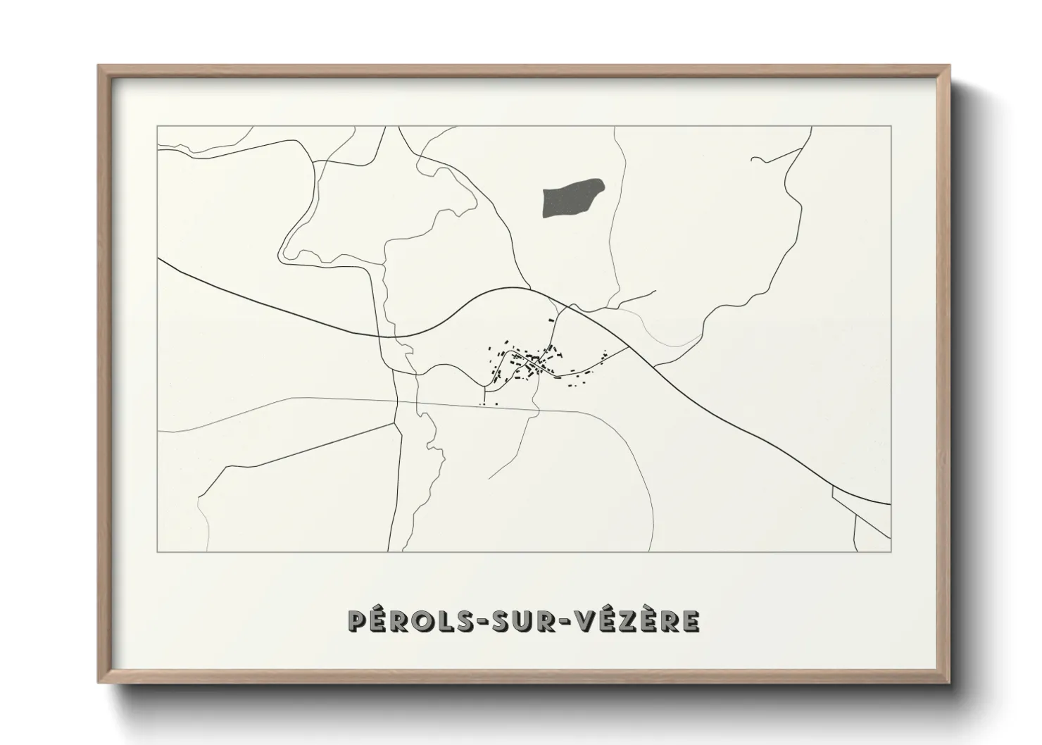 Une affiche de carte sur Pérols-sur-Vézère