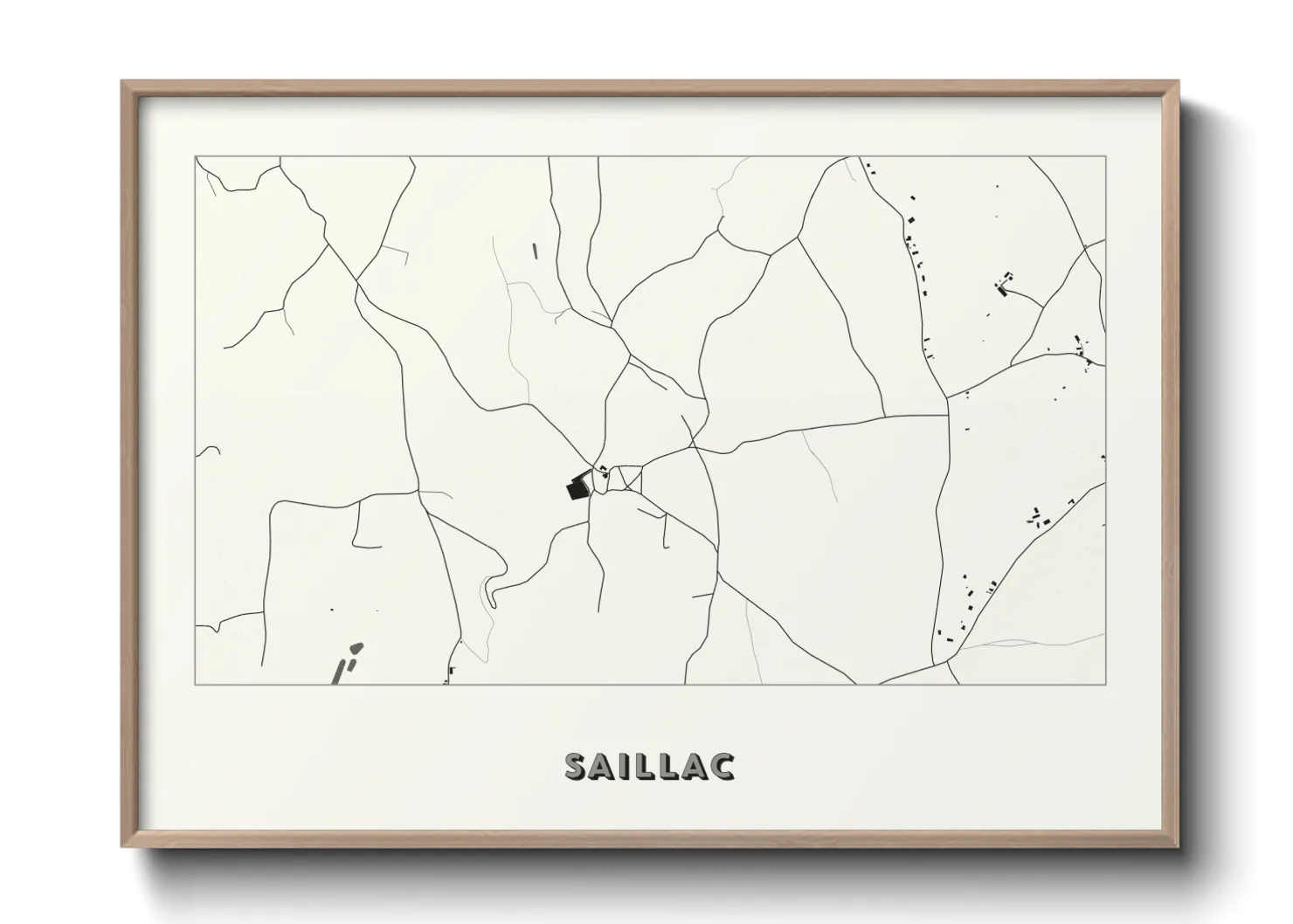 Une affiche de carte sur Saillac