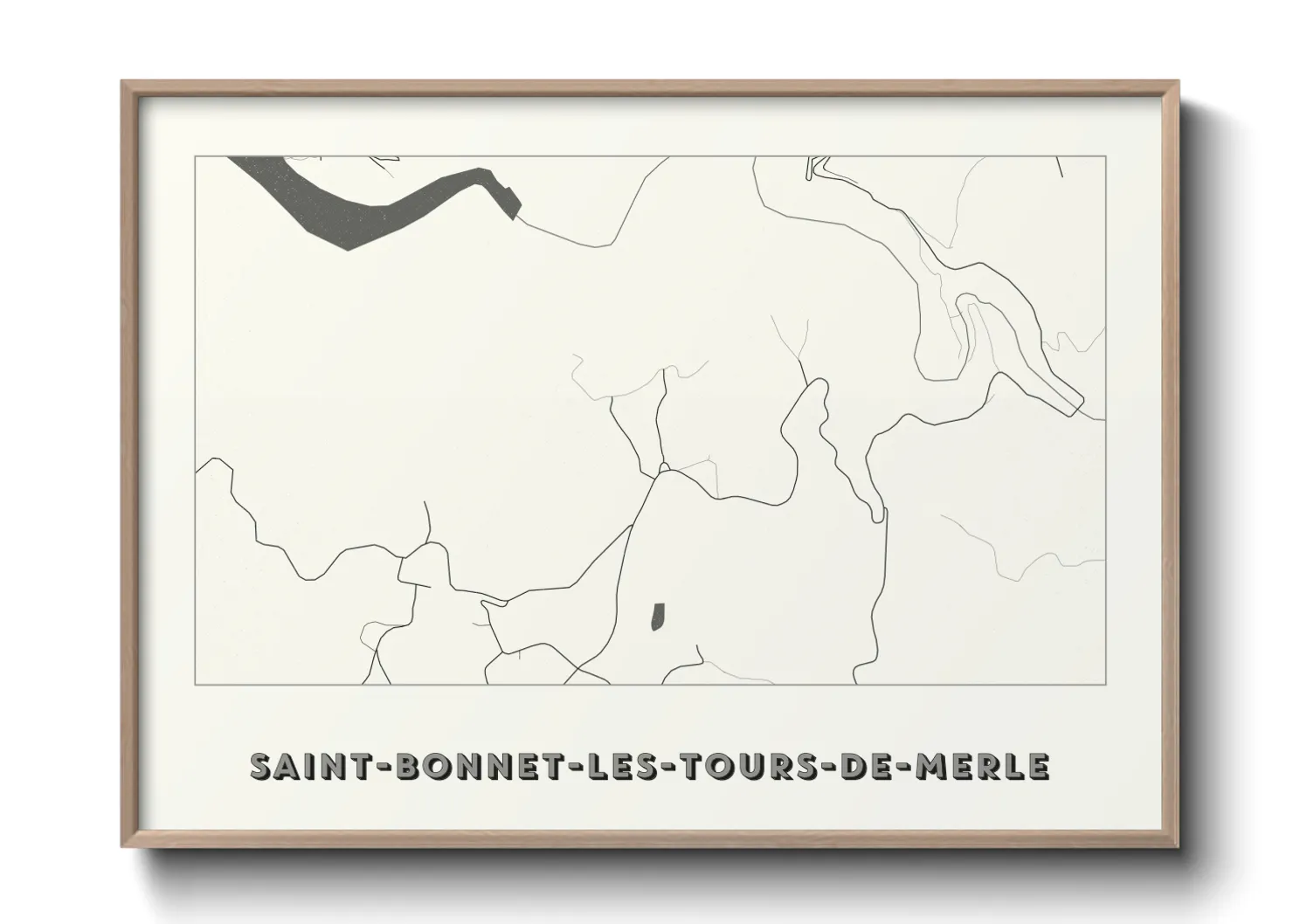 Une affiche de carte sur Saint-Bonnet-les-Tours-de-Merle