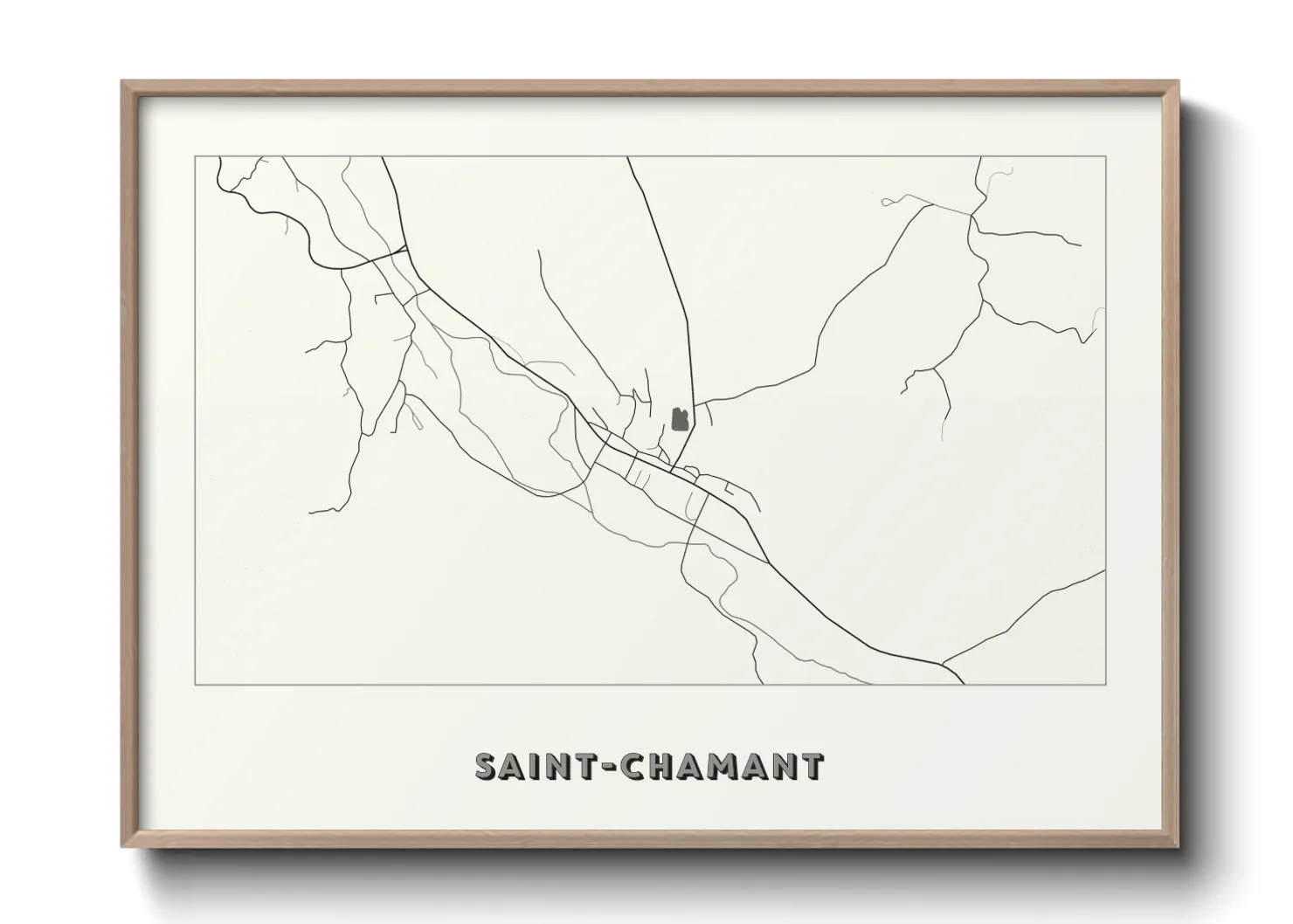 Une affiche de carte sur Saint-Chamant