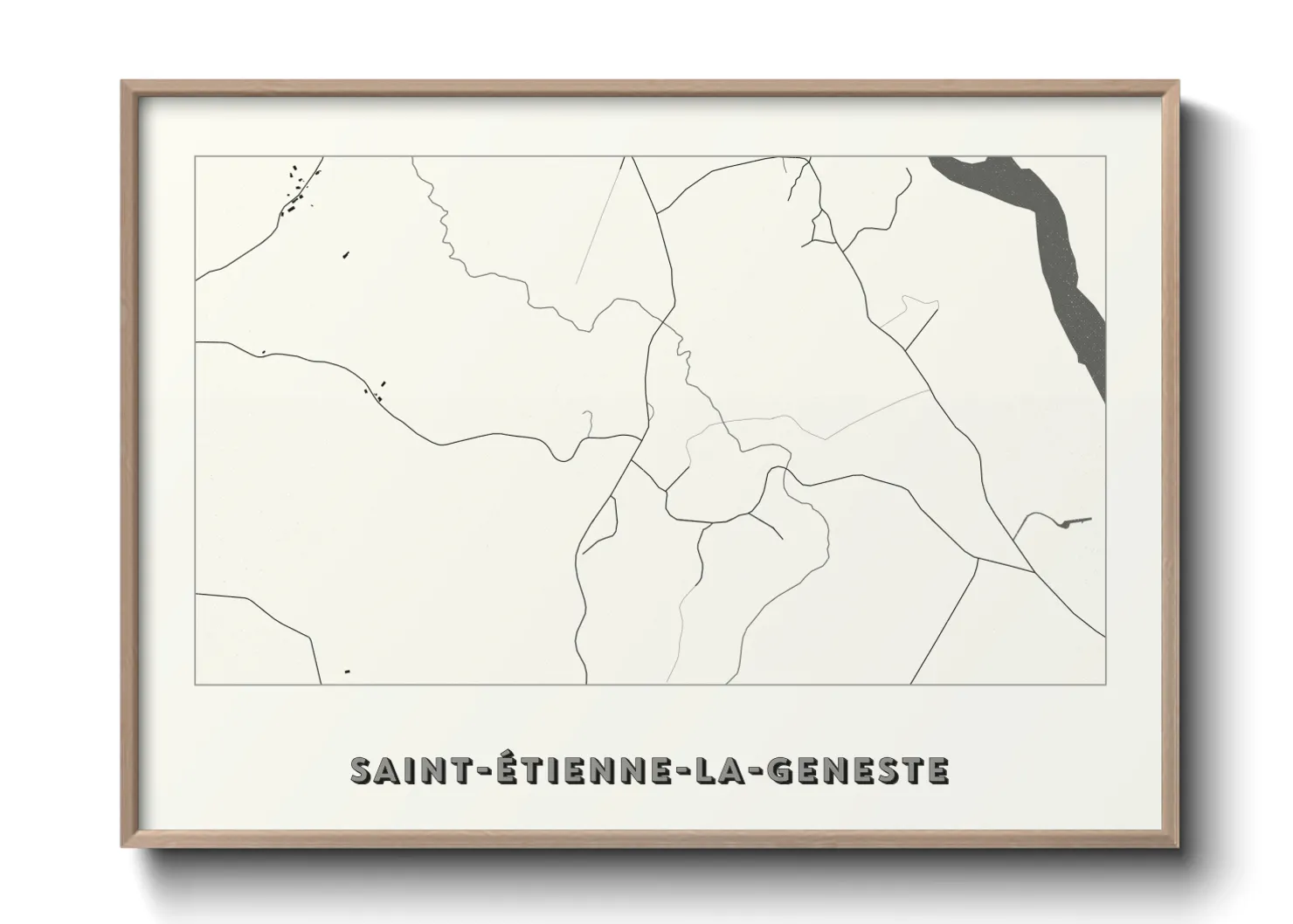 Une affiche de carte sur Saint-Étienne-la-Geneste