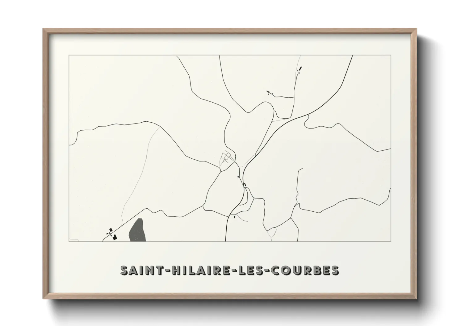Une affiche de carte sur Saint-Hilaire-les-Courbes