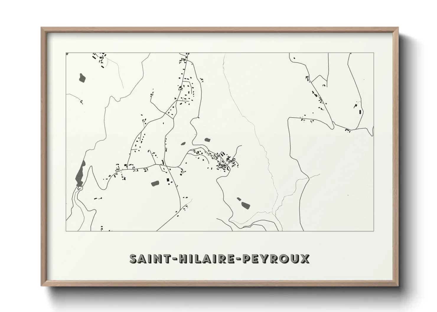 Une affiche de carte sur Saint-Hilaire-Peyroux