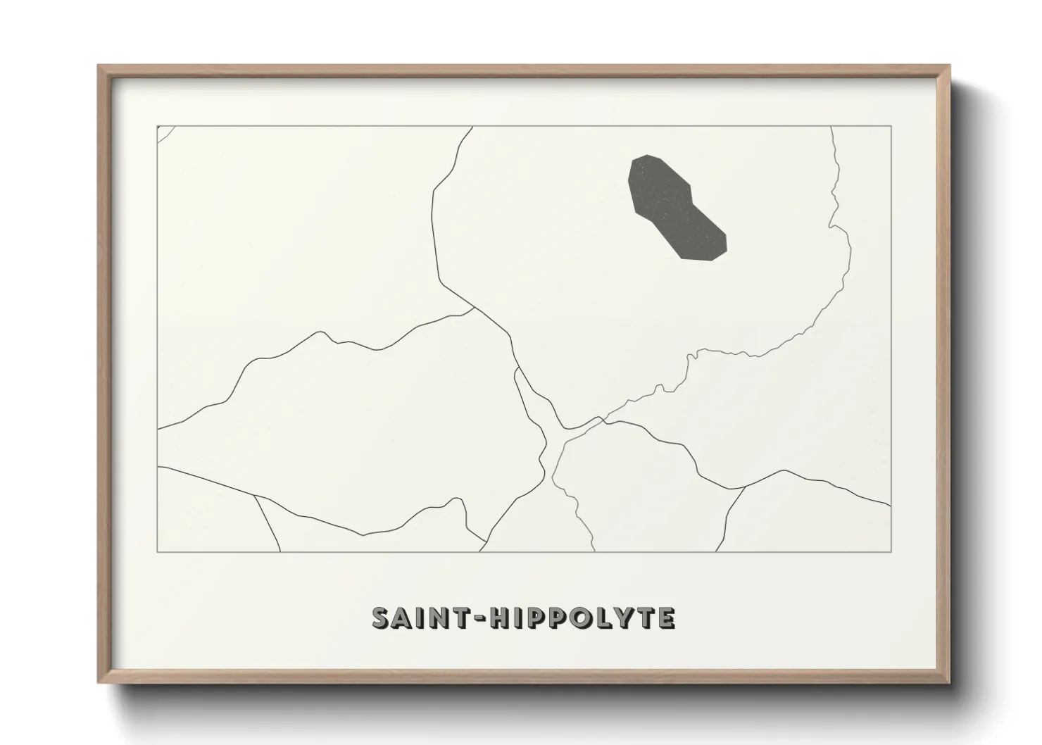 Une affiche de carte sur Saint-Hippolyte