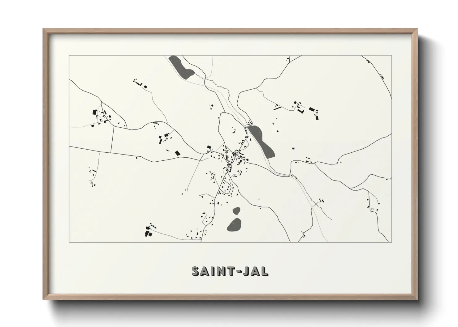 Une affiche de carte sur Saint-Jal
