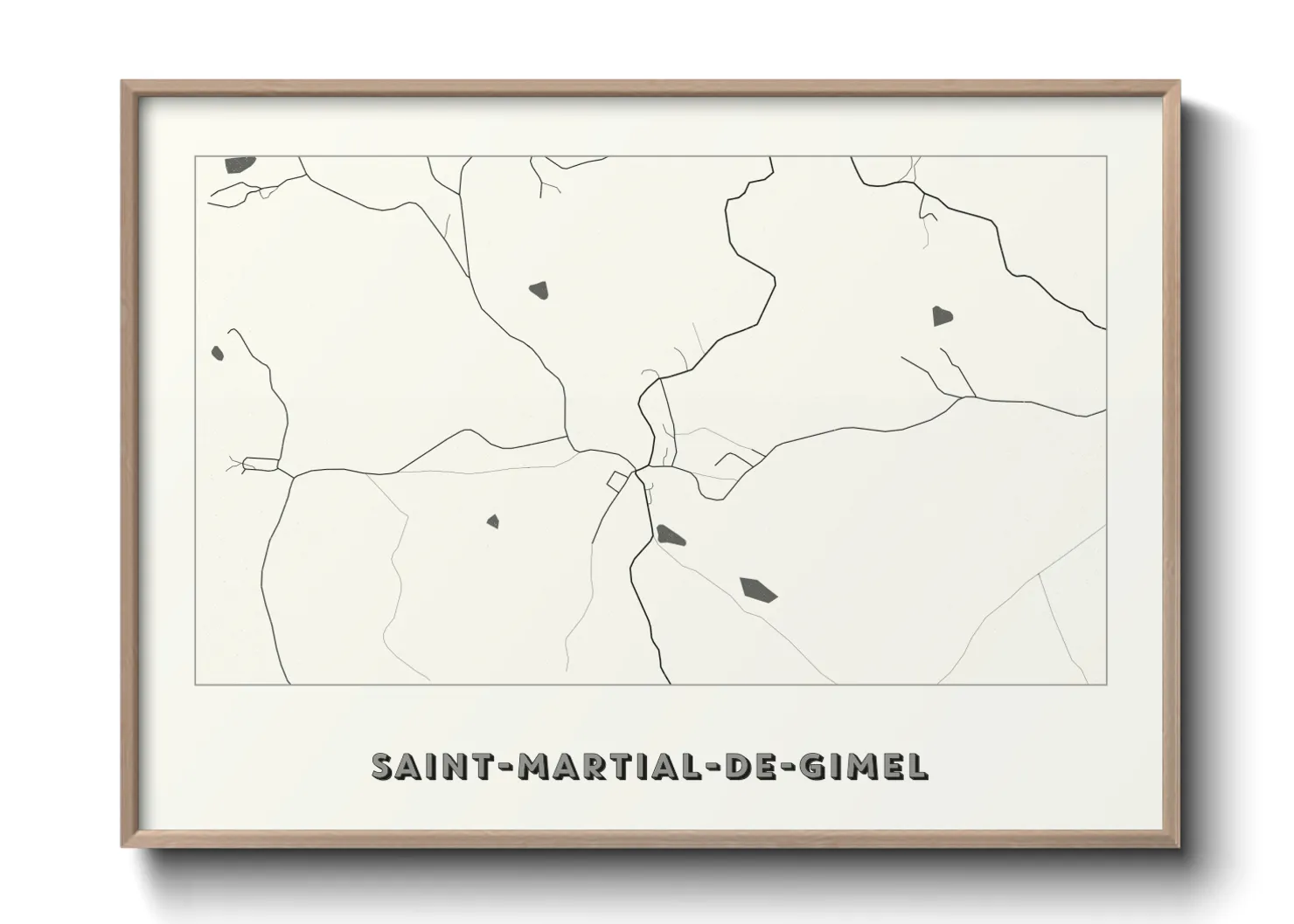 Une affiche de carte sur Saint-Martial-de-Gimel