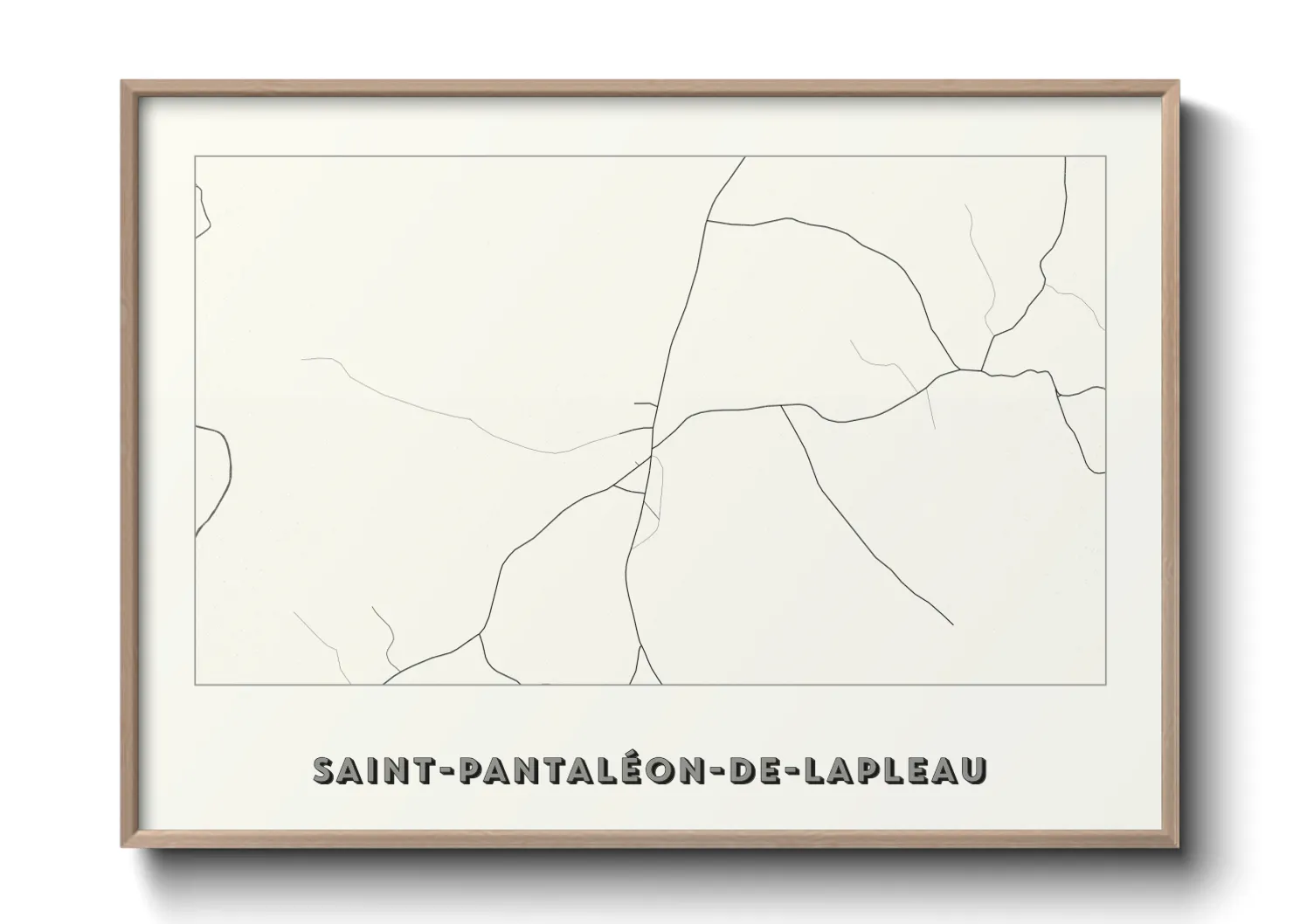 Une affiche de carte sur Saint-Pantaléon-de-Lapleau