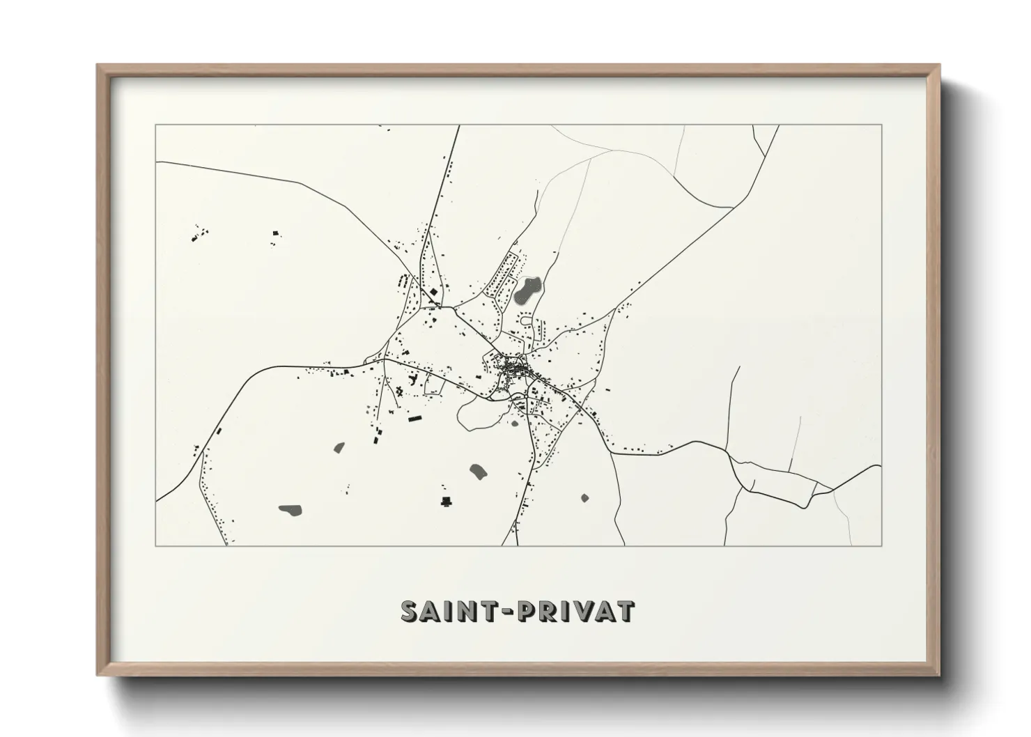 Une affiche de carte sur Saint-Privat
