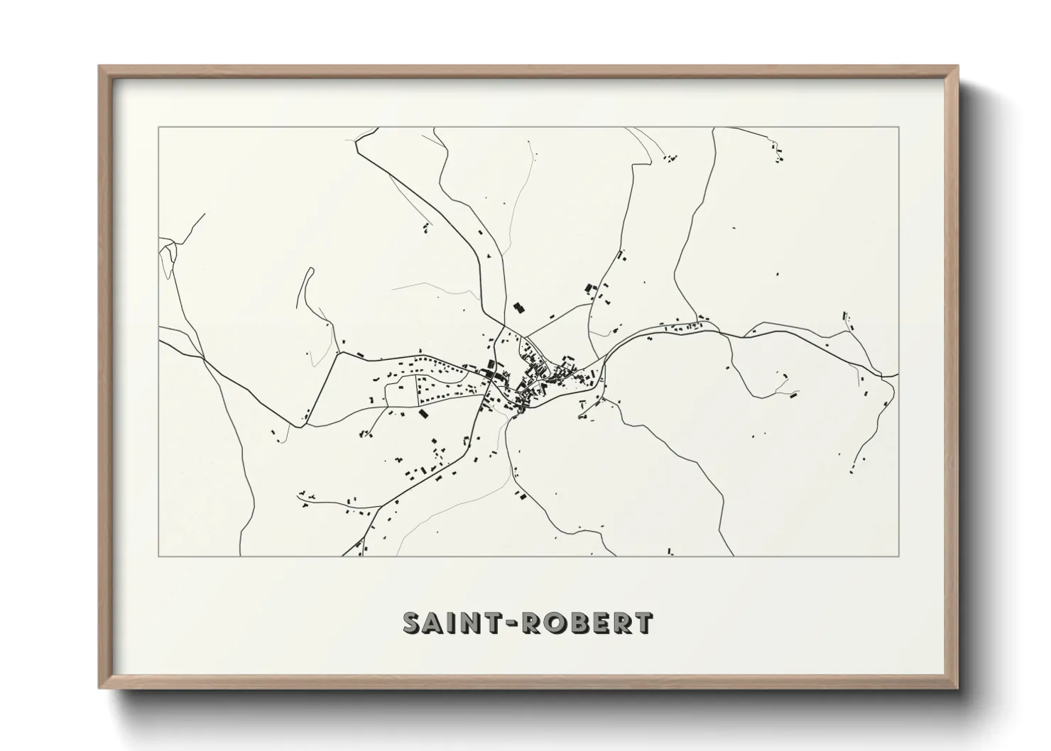 Une affiche de carte sur Saint-Robert