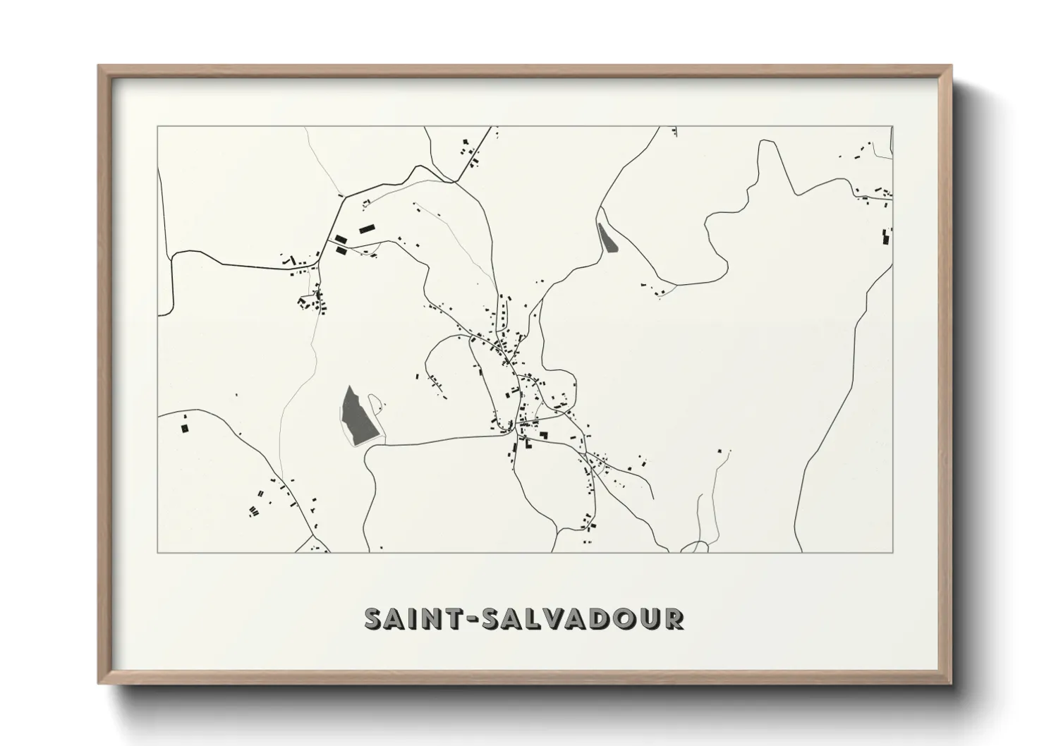 Une affiche de carte sur Saint-Salvadour