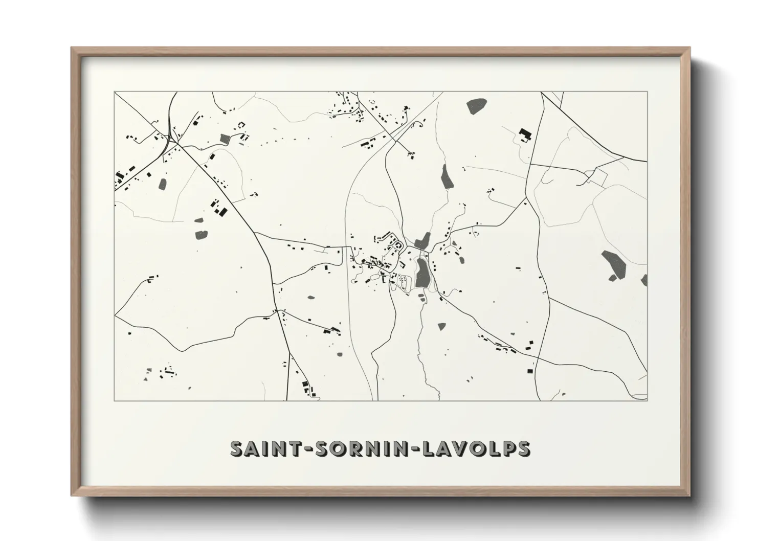 Une affiche de carte sur Saint-Sornin-Lavolps