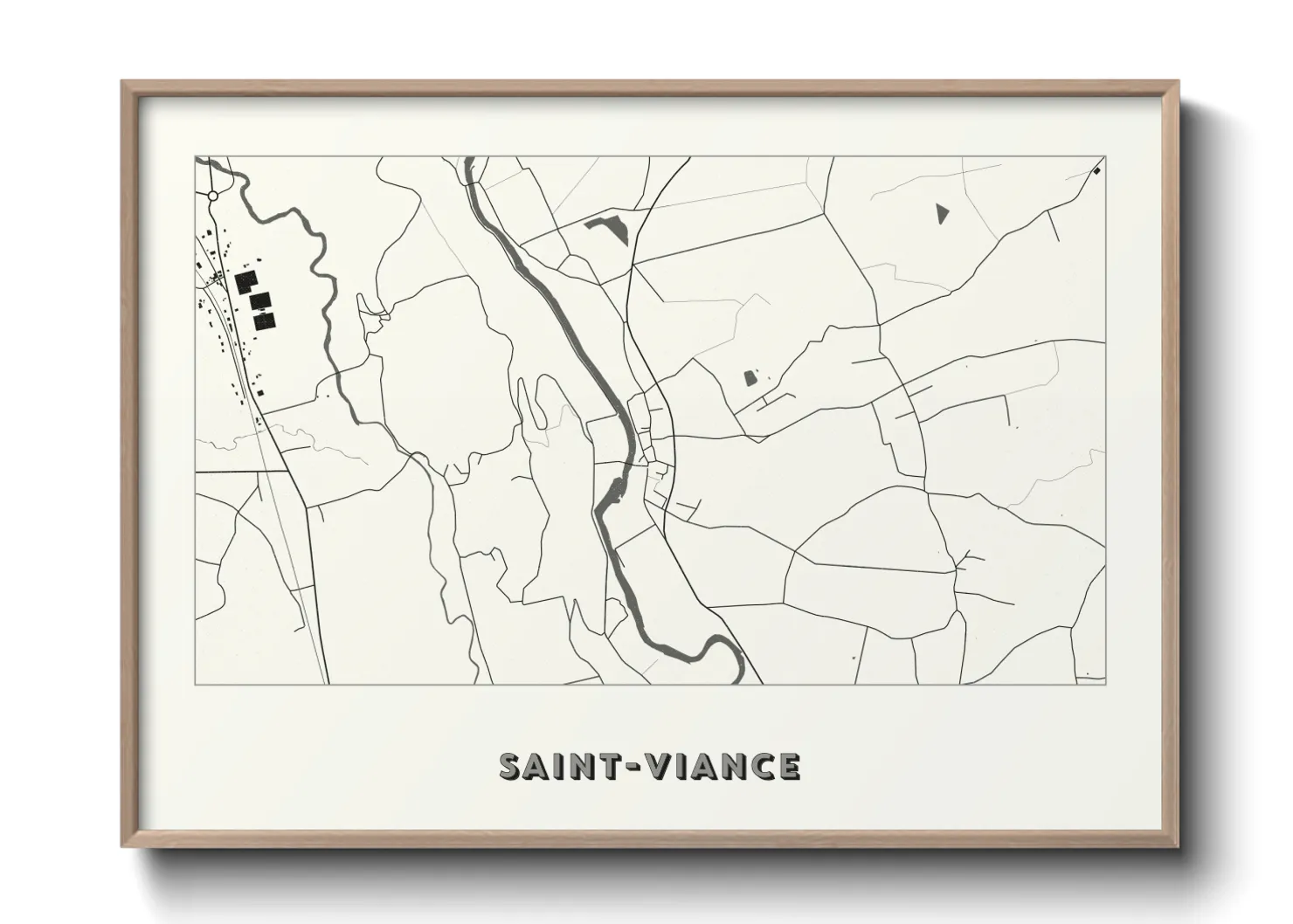 Une affiche de carte sur Saint-Viance